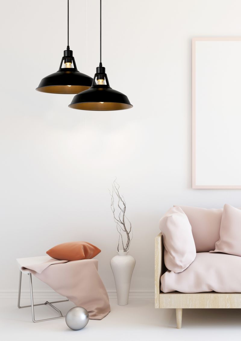 Lucide BRASSY-BIS - Závesné svietidlo - Ø 31 cm - 1xE27 - Čierna